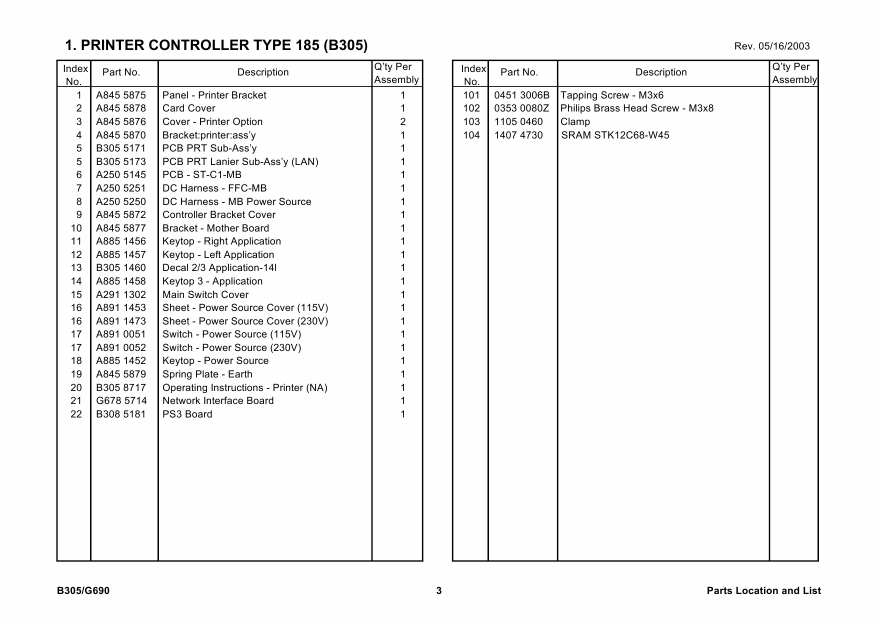 RICOH Options B305 PRINTER-OPTION Parts Catalog PDF download-4